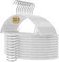 Jiang&Rong 30 Pack 16 Inch Rubber-Coated Non-Slip Metal Hangers - Heavy Duty No Bump Closet Hangers for Coats, Shirts, Suits, Sweaters (30-Pack, White)