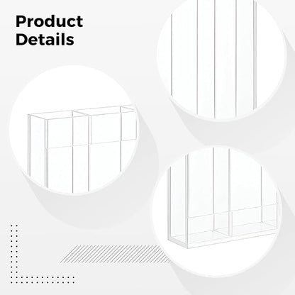 Straw Holder for Cabinet, Vertical Acrylic Design, 5-Compartment Organizer for Door, Easy Installation, Compact and Long-Lasting