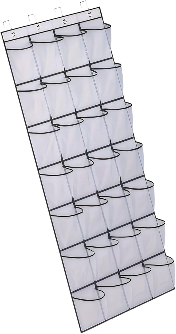 Over the Door Shoe Organizer for Bedroom Door with Multiple Pockets - Hanging Shoe Storage Bag Caddy