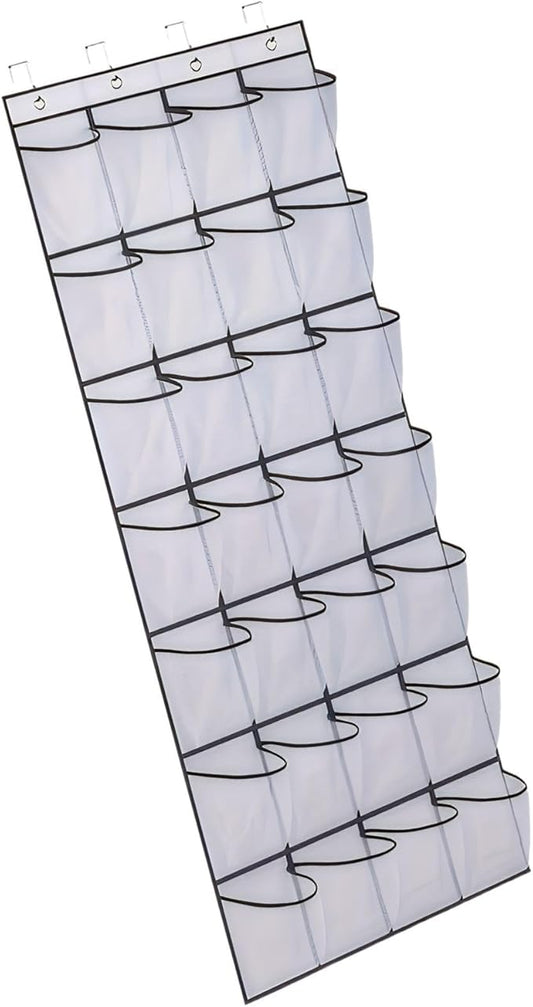 Over the Door Shoe Organizer for Bedroom Door with Multiple Pockets - Hanging Shoe Storage Bag Caddy
