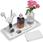 Bloss Bathroom Vanity Tray with Soap Dish Holder - 11.8" Silicone Counter Trays for Soap Dispenser, Perfume, Jewelry, Candle, Makeup, Decor, Toilet Tank Tray, Kitchen Tray for Spice, Salt, Coffee