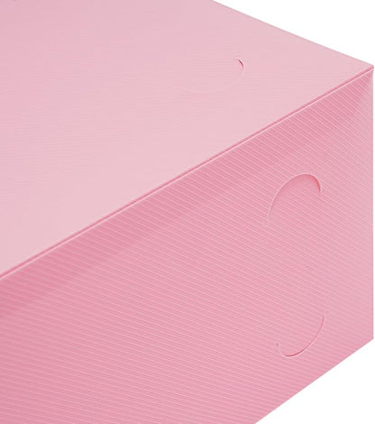 24 Pack Shoe Storage Boxes, Clear Stackable Shoe Organizer for Closet with Flip Lid, Foldable Plastic Shoe Boxes Sneaker Containers for Entryway, Closet, Under Bed (Pink)