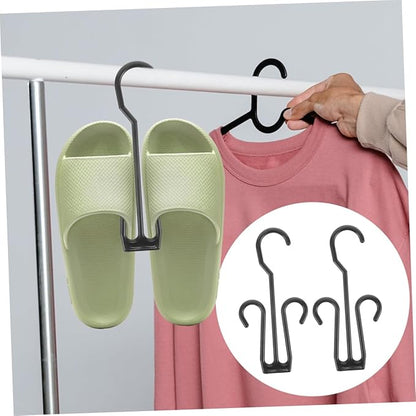 Happyyami 25pcs Shoe Drying Rack Hooks Expandable Shoe Holder for Closet Double Hook Organizer for Boots and Slippers Portable Hanging Display for Indoor and Outdoor Use