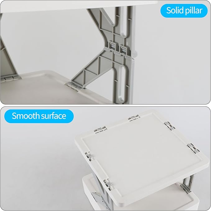 5-Tier Plastic Collapsible Shoe Rack, Small Vertical Shoe Organizer, Gray