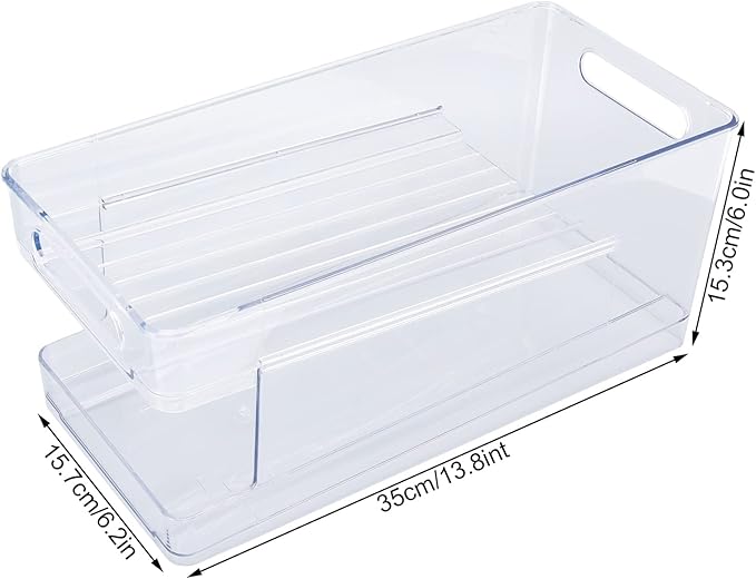 Tyenaza Can Organizer, Stackable Drink Soda Can Holder Rack PET Dispenser Double Deck, Can Storage Organizer Fit for Pantry Refrigerator Kitchen