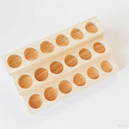 3 Tier Wooden Essential Oil Organizer Essential Oils Racks Display Stand Tabletop Storage Rack for 5-20ml Bottles Organizers and Storage Shelf Box Display for Essential Oils