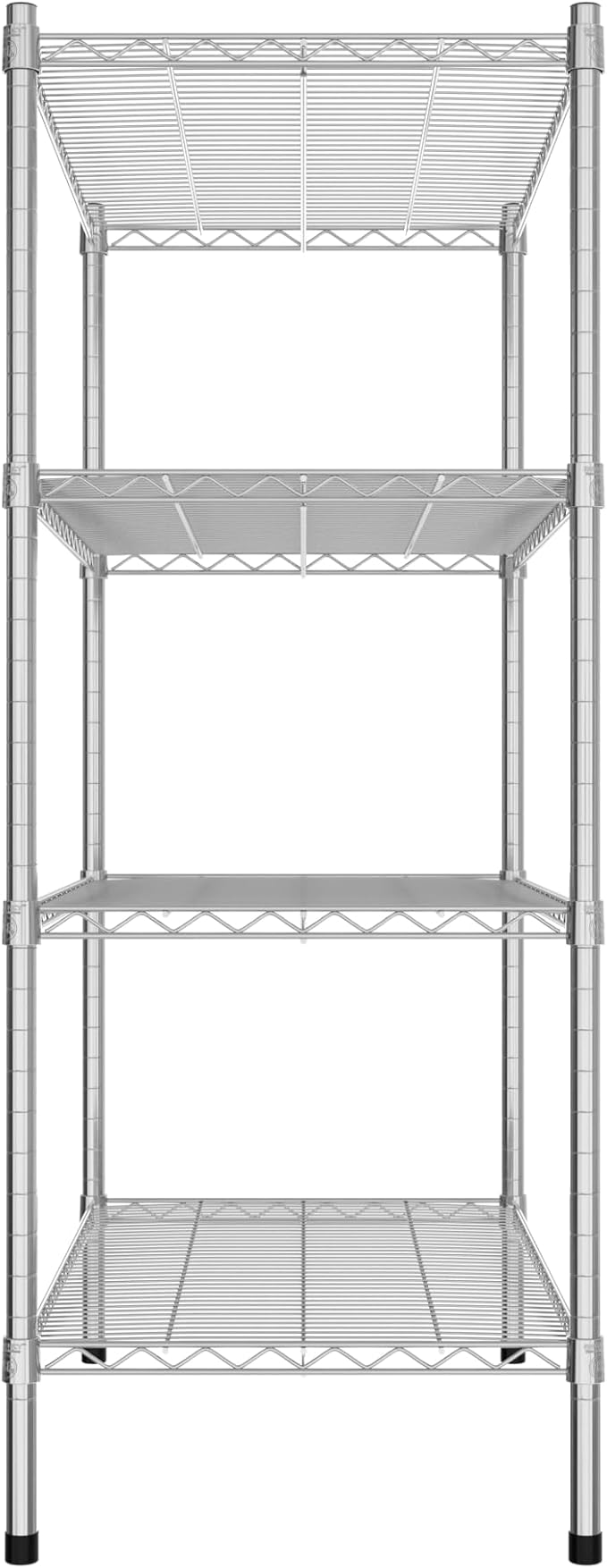 Commercial NSF Listed Chrome Stationary Wire Shelving Kit 21" x 36" x 54", with 4 Shelves Perfect for Warehouse, Walk-in Refrigerator, Freezer, Grocery Store, Restaurant, Dishroom