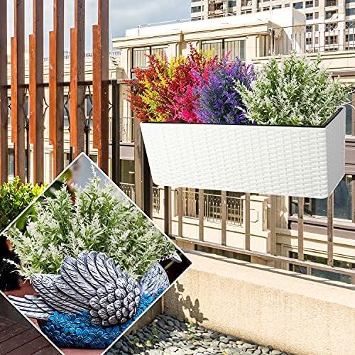 Artificial Outdoor Lavender Flowers,10 Bundles Artificial Flowers Outdoor,UV Resistant Fake Flowers,Outside Faux Plastic Flowers Shrubs for Indoor Outside Decorations(White) - Image 4