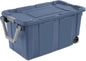 40-Gallon Wheeled Storage Bins (2-Pack) - Heavy Duty Plastic Totes with Lids & Handles - Industrial Garage/Utility Containers for Tools, Camping Gear (36.9" x 21.4") (blue)