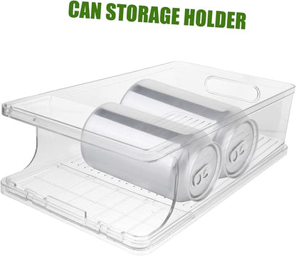Ciieeo Rolling Soda Can Holder for Refrigerator Fridge Can Dispenser Beverage Holder