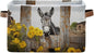 Storage Basket Donkey with Yellow Flowers Durable Canvas Collapsible Toy Box Organizer Bin with Handles for Shelf Closet Bedroom Home Office