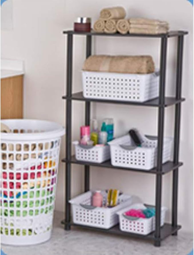Sterilite Medium Ultra Basket, Closet Organizer Bin, Cabinets, Pantry, Shelving and Countertop Space, Open Container, White, 1-Pack