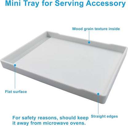 Small Bathroom Vanity Tray, (8.5 inch x 6.3 inch) Soap and Sponge Holder, Rectangular Serving Tray for Candle, Lotion Bottles, Scrubber(White)