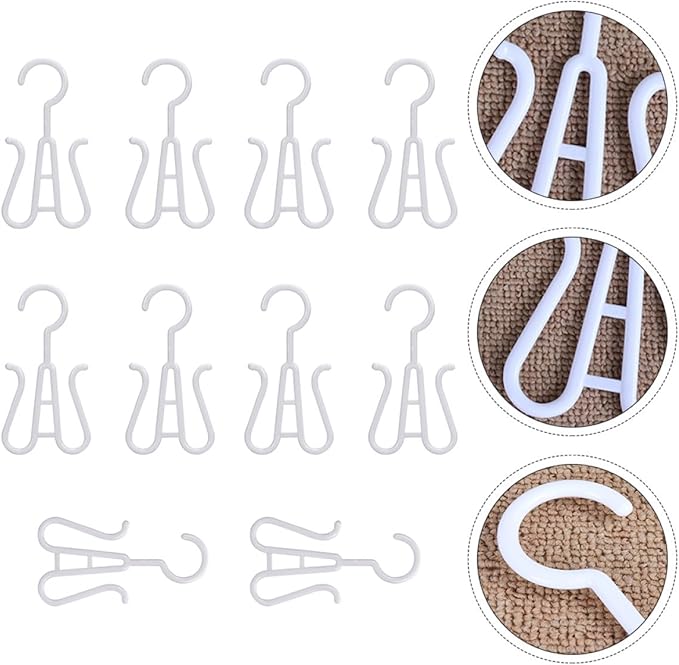 SHINEOFI 10pcs White Plastic Shoe Drying Hooks Sturdy Hanging Shoe Organizer for Home and Closet Storage