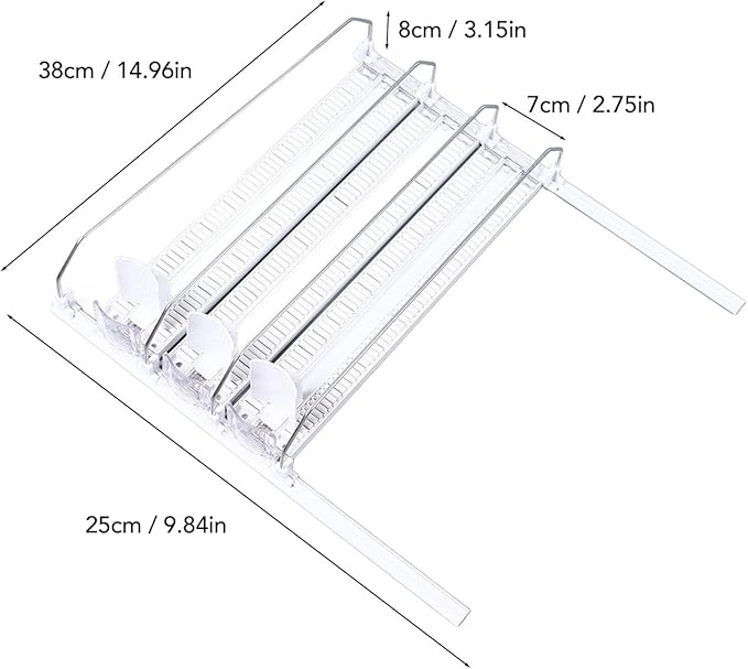 Tyenaza 38cm Fridge Drink Dispenser, Adjustable Refrigerator Self Pushing Soda Can Dispenser for Beer Pop Can (3Pcs)
