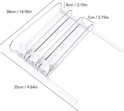 Tyenaza 38cm Fridge Drink Dispenser, Adjustable Refrigerator Self Pushing Soda Can Dispenser for Beer Pop Can (3Pcs)