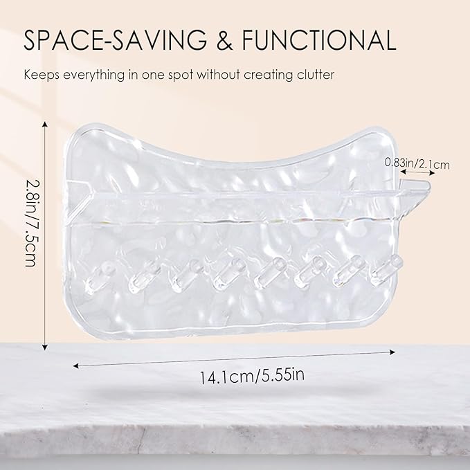 Necklace Holder Wall Mounted, Adhesive Plastic Jewelry Organizer with 8 Hooks – Stylish Necklace Rack, Ideal for Necklaces, Studs, Bracelets, Earrings, and More
