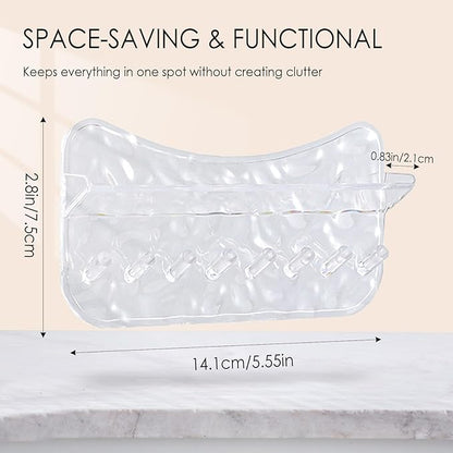 Necklace Holder Wall Mounted, Adhesive Plastic Jewelry Organizer with 8 Hooks – Stylish Necklace Rack, Ideal for Necklaces, Studs, Bracelets, Earrings, and More