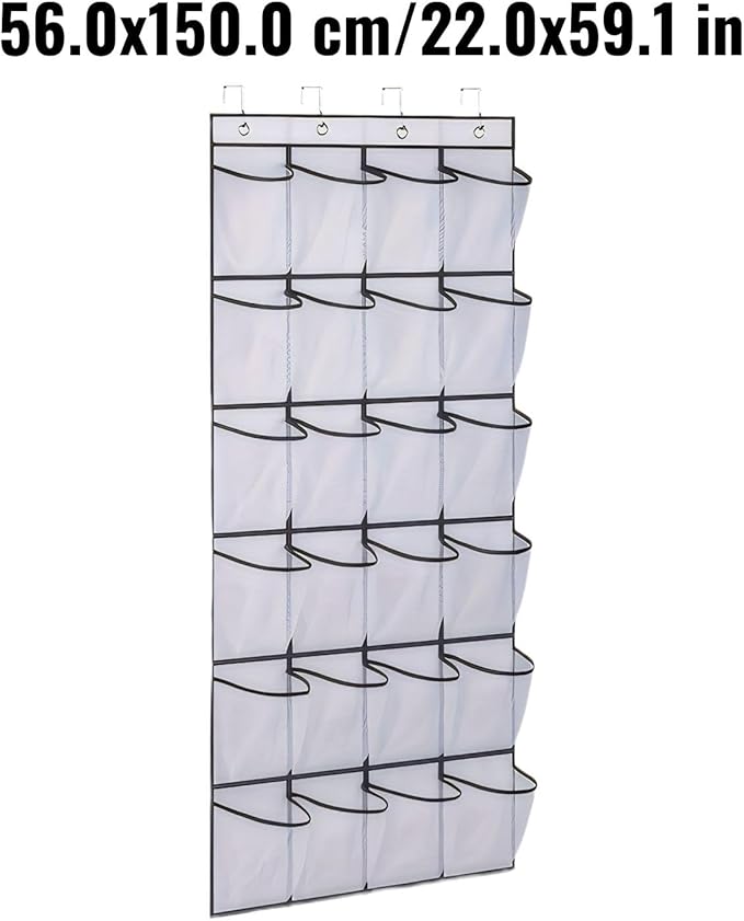 Over the Door Shoe Organizer for Bedroom Door with Multiple Pockets - Hanging Shoe Storage Bag Caddy