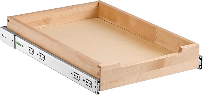 VEVOR Pull Out Cabinet Organizer, 14"W x 21"D Cabinet Drawer, Soft Close Slide out Shelf, Heavy-Duty Sliding Wood Drawer, Bottom Mount Size（14.5"W x 23"D）and Side Mount Size（15"W x 23"D）