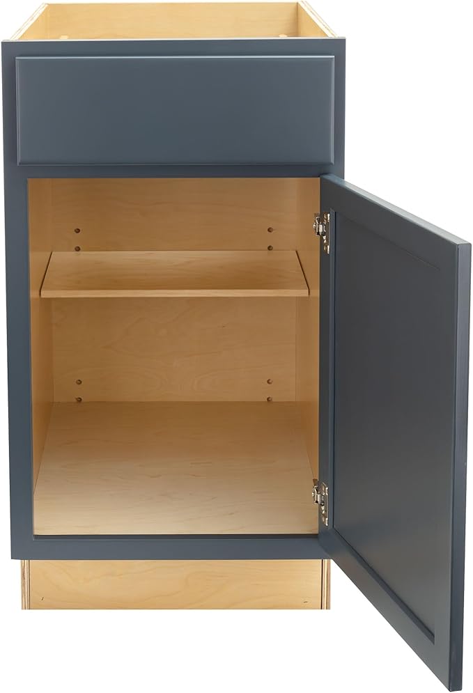 Quicklock RTA (Ready-to-Assemble) | Base Kitchen Cabinets - Shaker Style | Made in America (Needlepoint Navy, 18" Wx34.5 Hx24 D Base)