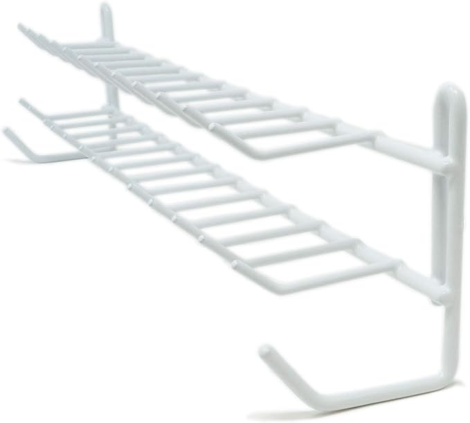 Huji Wall Mount Tie and Belt Rack Organizer, White (3 Pack)…
