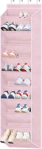 SLEEPING LAMB Over The Door Shoe Organizer for Closet, Kids Sneaker Storage for Hanging Shoe Rack for Door with Large Deep Pockets for Toddler, Girl, Baby Room Decor, Pink