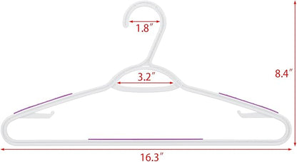 30 Pack Bendable Plastic Hangers Light-Weight Non-Slip Clothes/Suit Hangers (Purple)