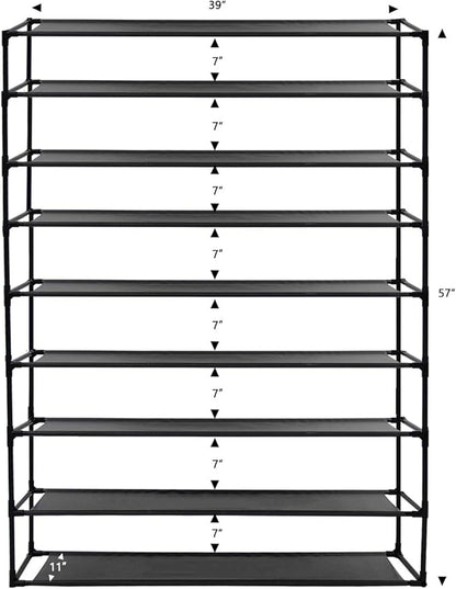 Jerry & Maggie Simple Trending 9 Tier Stackable Shoe Rack for Garage, Shoe Rack for Entrance Small Space for Dorm Shoe Racks, Over Door Shoe Rack, Kitchen Storage Shelves Solution