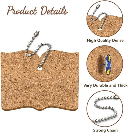 Peacoblue 4Pcs Book Enamel Pin Holder Display Board Collection with Key Chain for Bag Backpack Pen Bag 4.7" x 3.5", Pins Display Frame Organizer Storage to Show Unique Styles for Student, Male, Female