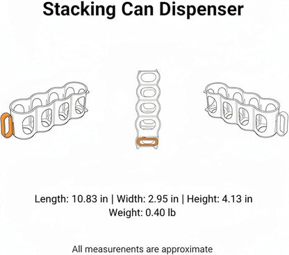 Stacking Can Dispenser for Refrigerator, Slim Vertical Soda Organizer Rack to Maximize Shelf Space, Durable PP Plastic Storage Holder for Pantry & Kitchen