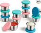 Freshmage [12 Pack 2.4oz Stainless Steel Dressing Container with Silicone Lids, Reusable Leakproof Condiment Containers Small Sauce Container Sets