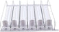 Soda Can Dispenser for Refrigerator, ABS 15in Large Capacity 6 Rows Adjustable Width Drink Dispenser for Fridge, Spring Loaded Easy Slide Self Pushing Drink Holder (White)