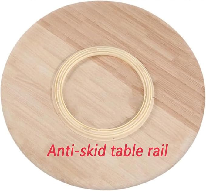 Wooden Lazy Susan 24in Rotating Table Top Dining Turntable, Round Serving Plate Decor Silent with Non-Slip Base Smooth SpinBy, for Party Desserts Snack Tray Organizer & Décor