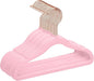 MIZGI Baby Velvet Hangers,Non-Slip Kids & Toddler Hangers,11.8 Inch Hangers for Baby Clothes,Pack of 50(Pink)