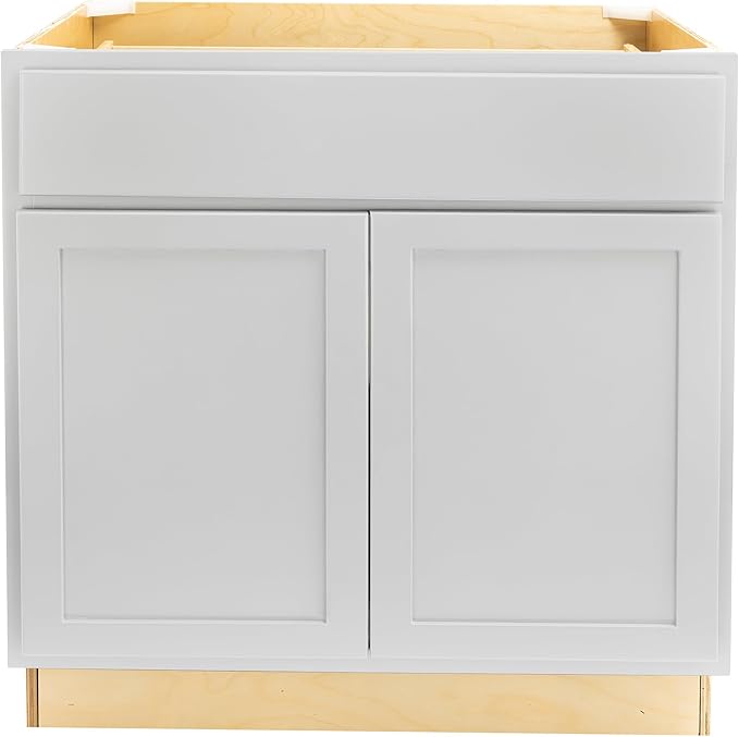 Quicklock RTA (Ready-to-Assemble) | Base Kitchen Cabinets - Shaker Style | Made in America (Pure White, 36" Wx34.5 Hx24 D Base)
