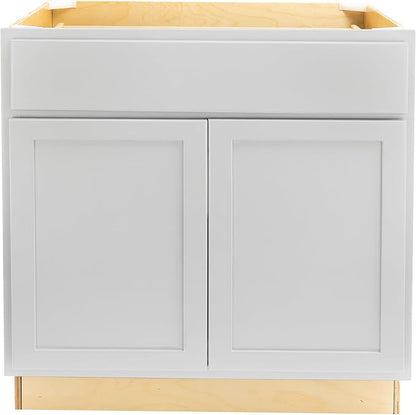 Quicklock RTA (Ready-to-Assemble) | Base Kitchen Cabinets - Shaker Style | Made in America (Pure White, 36" Wx34.5 Hx24 D Base)