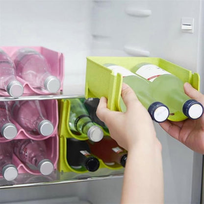 Cabilock Fridge Drink Organizer Rack Stackable Soda Can and Beer Bottle Holder for Storage for Cans and Bottles