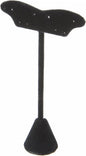 Plymor Black Velvet Fish Tail Style, Five Pair Earring Display Stand, 3.125" W x 1.25" D x 5.5" H