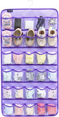 Hanging Baby Shoes Organizer Baby Headband Holder Closet Organizer for Baby Bow Socks Underwear with 30 Clear Pockets (PURPLE)