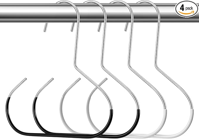 Ouligay 4PCS Hat Organizer for Baseball Caps Hat Hangers for Closet Stainless Steel Ball Cap Storage Organizer Rack Storage for Scarf Clothing Belt Tie Purse Holder