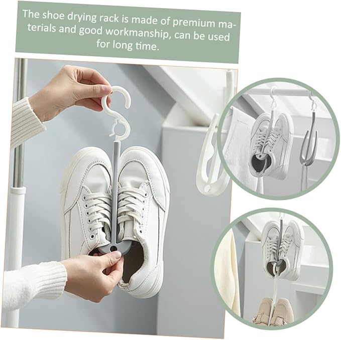 PRETYZOOM 10pcs Shoe Display Stand Double Hook Hanging Shoe Organizer for Drying Storage