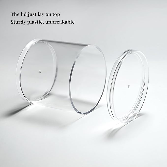 2Pack Stackable Clear Plastic Container - Round Vanity Storage Organizers with Lids for Hair Accessories & Beauty Supplies & Bathroom Container Set