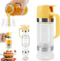 2027 Upgraded Honey Dispenser - Glass Honey Dispenser with Stand No Drip,Glass HoneyContainer with One-Press Mess-Free Pouring, Multi-Purpose SyrupDispenser for Pancakes Coffee,Tea,Salad Simple Syrup