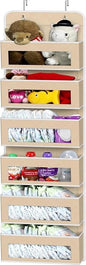 for 6 Clear Window Pocket Over Closet Door Storage Hanging