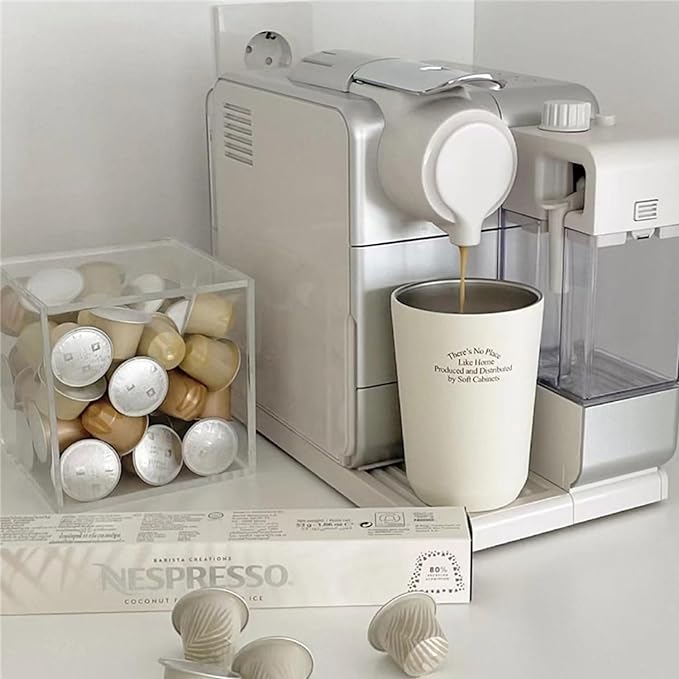 Coffee Pod Holder with Lid, 5 x 5 inch Acrylic Storage Box for Nespresso VertuoLine Capsule K Cup Kcup Holder Coffee Pod Tea Bag Candy Storage Organizer Container
