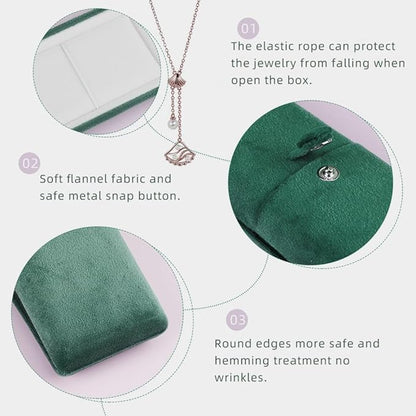 Velvet Jewelry Box Pedant Boxes Necklace Organizers Jewelry Case for Birthday Engagement Wedding Anniversary (Long Chain Box)