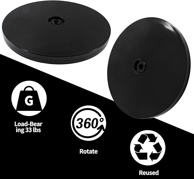 Bivethoi 6 Inch Mini Turntable, Black Rotating Tray, Acrylic Ball Bearing Plate for Kitchen Spice Rack, TV Laptop Monitor