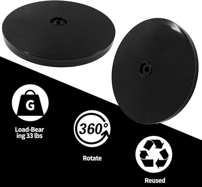 Bivethoi 6 Inch Mini Turntable, Black Rotating Tray, Acrylic Ball Bearing Plate for Kitchen Spice Rack, TV Laptop Monitor