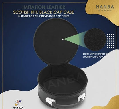 Freemason Masonic Cap Case – Premium Imitation Leather, Portable Fez Storage & Display Box - Machine Embroidery (31st Degree Scottish Rite)